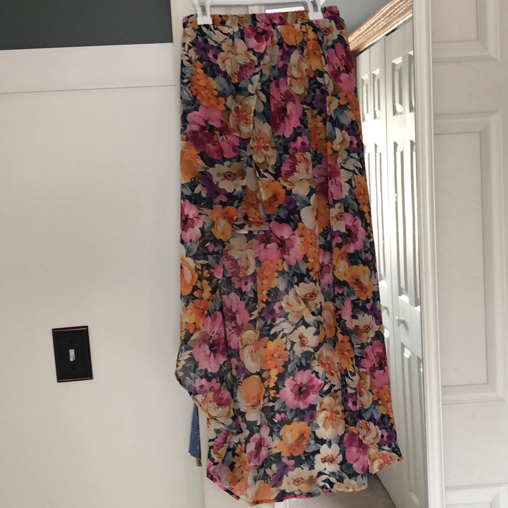 High low floral skirt